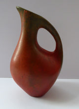 Load image into Gallery viewer, WEST GERMAN Ruscha Amorphic Vase with Handle - with interesting Vulcano Glaze. Height 6 1/2 inches
