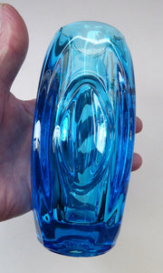 LENS or BULLET Vase (No. 914). Geometric Czech Art Glass by Rosice Glassworks, Sklo
