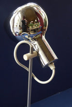 Load image into Gallery viewer, 1960s CHROME DESK LAMP with movable shiny chrome shade, and on / off switch on the base. Good Condition
