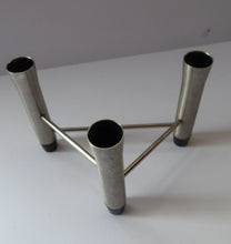 Load image into Gallery viewer, 1960s / 1970s CHICHESTER COMPANY Stainless Steel Tripod Candlestick
