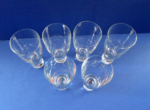 Load image into Gallery viewer, 6 LARGE 1950s HOLMEGAARD Kastrup CANADA Drinking Tumblers with Original Labels; 6 1/4 inches high
