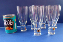 Load image into Gallery viewer, 6 LARGE 1950s HOLMEGAARD Kastrup CANADA Drinking Tumblers with Original Labels; 6 1/4 inches high
