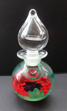 Load image into Gallery viewer, SCOTTISH GLASS. Vintage Caithness Glass Bulbous Perfume Bottle POPPY Design. Sultry Evening. Limited Edition
