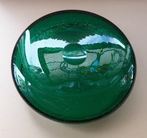 NORWEGIAN 1950s HADELAND Glass. Greenland Series LARGE Shallow Bowl or Platter. Designed by Arne Jon Jutrem. 9 3/4 inches