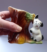 Load image into Gallery viewer, PAIR. 1960s Westgate Pottery Posy Dishes. Rarer Pair:  One with a Terrier Dog and the Other with a Cute Little Bunny Rabbit
