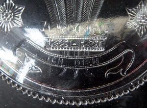 King Edward VII Silver Wedding Clear Pressed Glass Dish. 1863 - 1888. 8 1/2 inches. Rare Royal Memorabilia