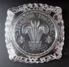 Load image into Gallery viewer, King Edward VII Silver Wedding Clear Pressed Glass Dish. 1863 - 1888. 8 1/2 inches. Rare Royal Memorabilia
