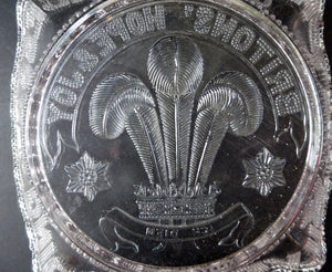 King Edward VII Silver Wedding Clear Pressed Glass Dish. 1863 - 1888. 8 1/2 inches. Rare Royal Memorabilia