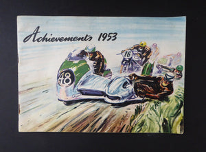 TWO Vintage 1950s Motoring TT Booklets. Castrol Achievements 1953 and 1954. Good Condition