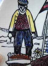 Load image into Gallery viewer, Rare Vintage FOROYAR or FAROE ISLANDS Decorative Plate.  Fisherman and Fishwife. 7 inches

