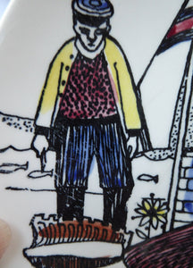 Rare Vintage FOROYAR or FAROE ISLANDS Decorative Plate.  Fisherman and Fishwife. 7 inches