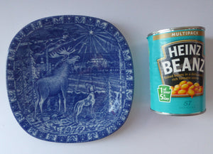 1970s SWEDISH Wall Plaque by GUNNAR NYLUND for Rorstrand. Julen Blue and White Year Plate 1974