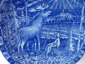 1970s SWEDISH Wall Plaque by GUNNAR NYLUND for Rorstrand. Julen Blue and White Year Plate 1974
