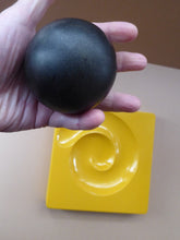 Load image into Gallery viewer, ARTEMIDE MILANO. 1969 Classic Italian Design by Eleonore Peduzzi Riva;  Spiral / Spyros Ashtray. Yellow Plastic with Black Ball
