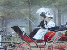 Load image into Gallery viewer, ANTIQUE Edwardian Silver Plate Cigar or Cigarette Box - with hand embellised print by GEORGE WRIGHT. Carriage Image

