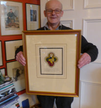 Load image into Gallery viewer, 1805 Antique Coloured Engraving of Stained Glass William Fowler Lincolnshire
