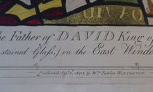 Load image into Gallery viewer, 1805 Antique Coloured Engraving of Stained Glass William Fowler St Mary&#39;s Shrewsbury
