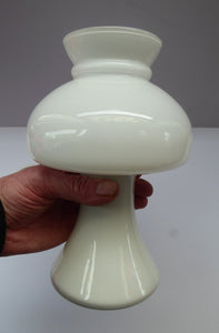 1970s HOLMEGAARD Glass Vintage Table Lamp. White Mushroom Shape