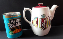 Load image into Gallery viewer, KITSCH 1960s Teapot or Coffee Pot with Abstract Fruit Patterns. LANGLEY POTTERY. Good Condition

