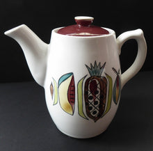 Load image into Gallery viewer, KITSCH 1960s Teapot or Coffee Pot with Abstract Fruit Patterns. LANGLEY POTTERY. Good Condition
