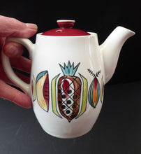 Load image into Gallery viewer, KITSCH 1960s Teapot or Coffee Pot with Abstract Fruit Patterns. LANGLEY POTTERY. Good Condition
