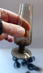 1960s STROMA. Classic Scottish CAITHNESS GLASS Peat Coloured Liqueur or Shot Glasses