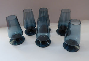 1960s STROMA. Classic Scottish CAITHNESS GLASS Twilight Coloured Liqueur or Shot Glasses