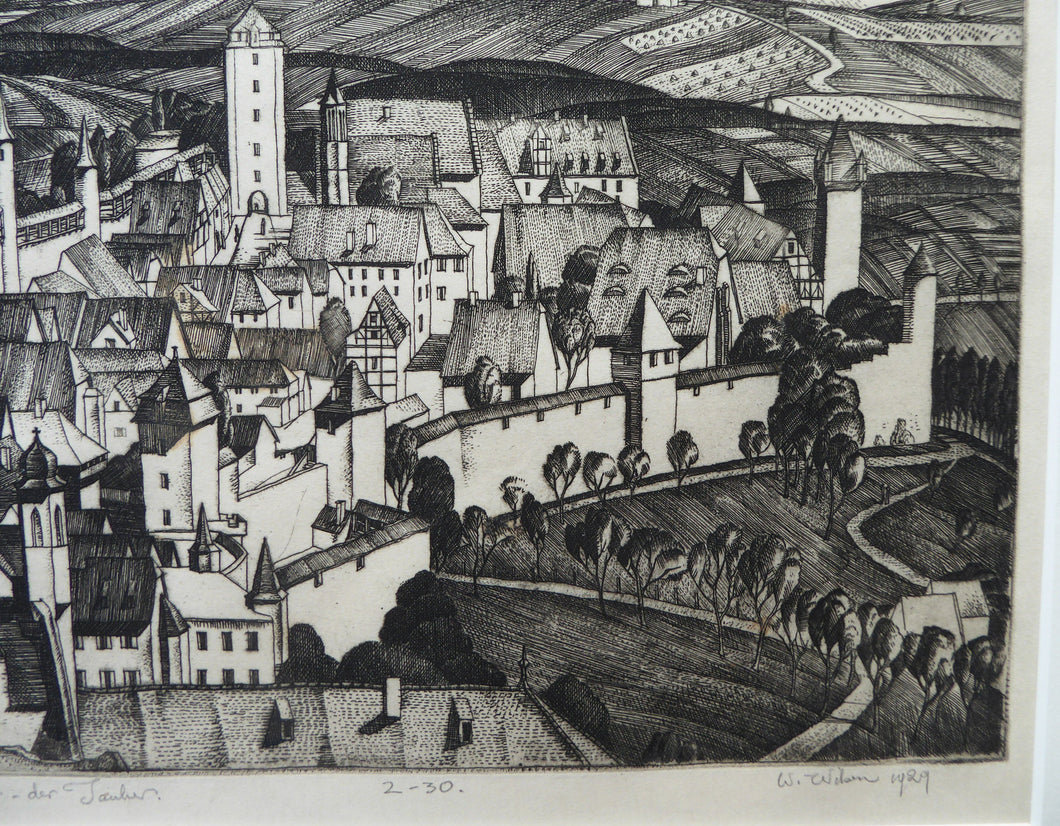 William Wilson Etching. Rothenburg ob der Tauber 1929