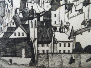 William Wilson Etching. Rothenburg ob der Tauber 1929