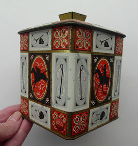Quirky 1960s Vintage Toffee Tin by Edward Sharp & Son, Kent. Decorated with Stylised Images of Horses