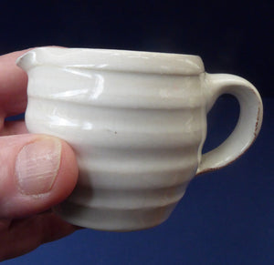 CH BRANNAM Pottery, Barnstaple, Rare Miniature White Glazed Ribbed Jug