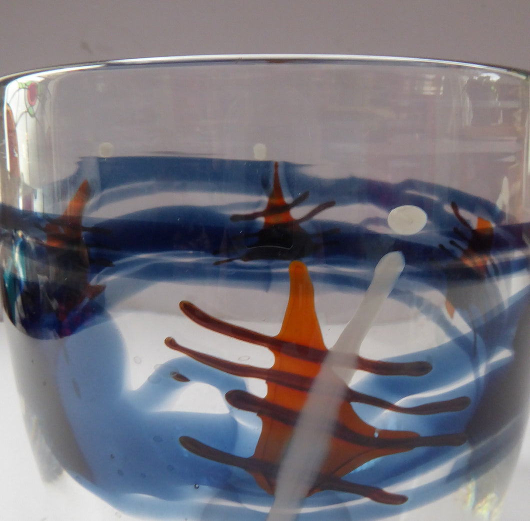 SCOTTISH STUDIO Glass. Unique Glass Bowl by Paul Musgrove. Signed and dated 1985