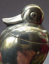 Load image into Gallery viewer, ART DECO Chrome Duck Inkwell on Faceted Clear Glass Base. Lovely Stylised Model - and Most Unusual
