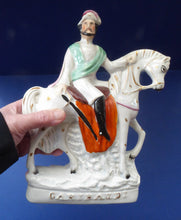 Load image into Gallery viewer, Rarer PAIR of Antique Staffordshire Figures: Colonel Peard &amp; Garibaldi. Unification of Italy Historical Interest; c 1860
