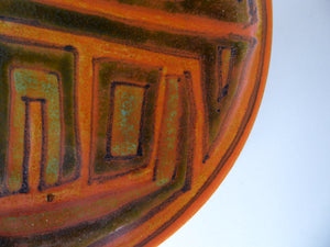 1960s Poole Pottery Studio Backstamp Hand Decorated Plate