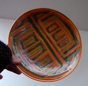 1960s Poole Pottery Studio Backstamp Hand Decorated Plate