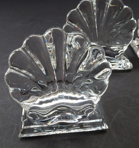 Baccarat Crystal Bambous Shell Menu Holders or Place Settings. Matching Set of Four
