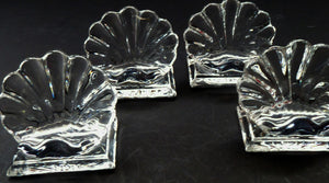 Baccarat Crystal Bambous Shell Menu Holders or Place Settings. Matching Set of Four