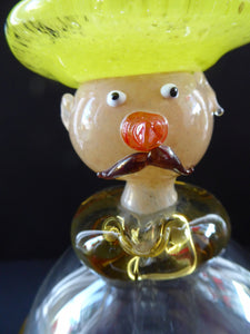 1950s Vintage Murano Decanter in the Shape of a Mexican Man