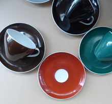 Load image into Gallery viewer, Vintage 1950s German Schonwald Porcelain Coffee Set in Harlequin Colours
