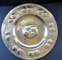 Load image into Gallery viewer, GLASGOW SCHOOL Arts and Crafts Brass Wall Charger. Fine Antique Metalwork; possibly by Margaret Gilmour
