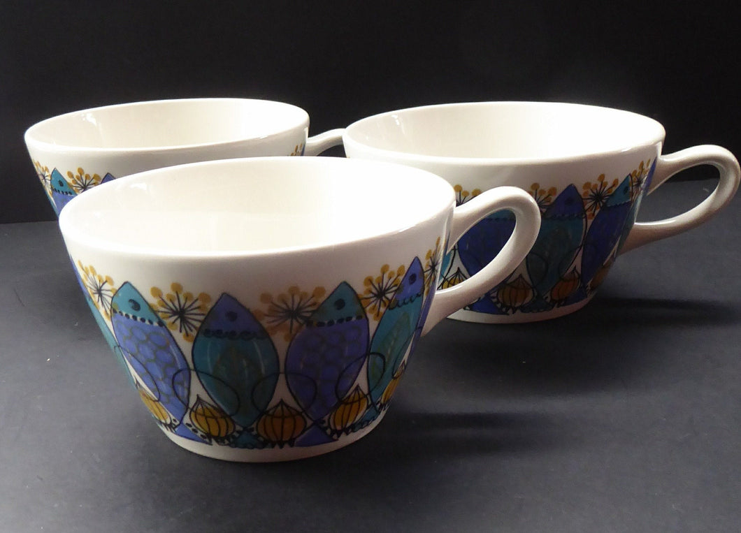 1960s NORWEGIAN CLUPEA (Herring) Design by Turi for Figgjo Flint. SPARES Three Large Tea Cups
