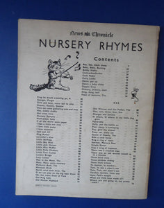 1930s Nursery Rhymes Paperback Music Book with Fabulous Illustrations by Baz
