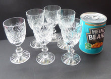 Load image into Gallery viewer, Pair of Vintage EDINBURGH CRYSTAL Sherry or Liqueur  Glasses. Iona Pattern. Etched mark for 1980s
