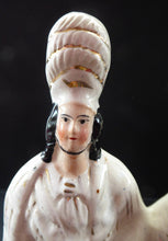 Load image into Gallery viewer, HUGE Antique Victorian STAFFORDSHIRE Figurine. Kilted Scotsman on Horseback. 14 inches height. Great Display Piece
