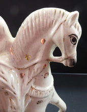 Load image into Gallery viewer, HUGE Antique Victorian STAFFORDSHIRE Figurine. Kilted Scotsman on Horseback. 14 inches height. Great Display Piece
