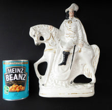 Load image into Gallery viewer, Antique Victorian STAFFORDSHIRE Figurine. Man on Horseback; 11 inches
