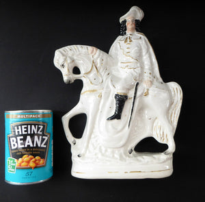 Antique Victorian STAFFORDSHIRE Figurine. Man on Horseback; 11 inches