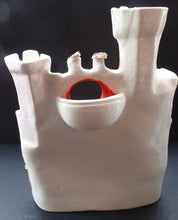 Load image into Gallery viewer, LARGE Antique Flat Back Staffordshire Pottery Baronial Castle Watch Holder
