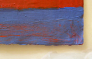 Frank Beanland Abstract Spot Painting Red and Blue Abstract